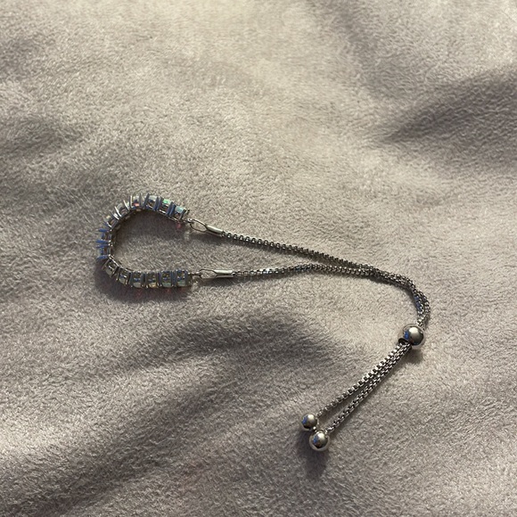 Opal and 925 Silver Adjustable Bracelet - Picture 2 of 3